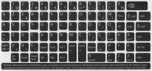 LST 1582:2000 išdėstymo klaviatūros lipdukai